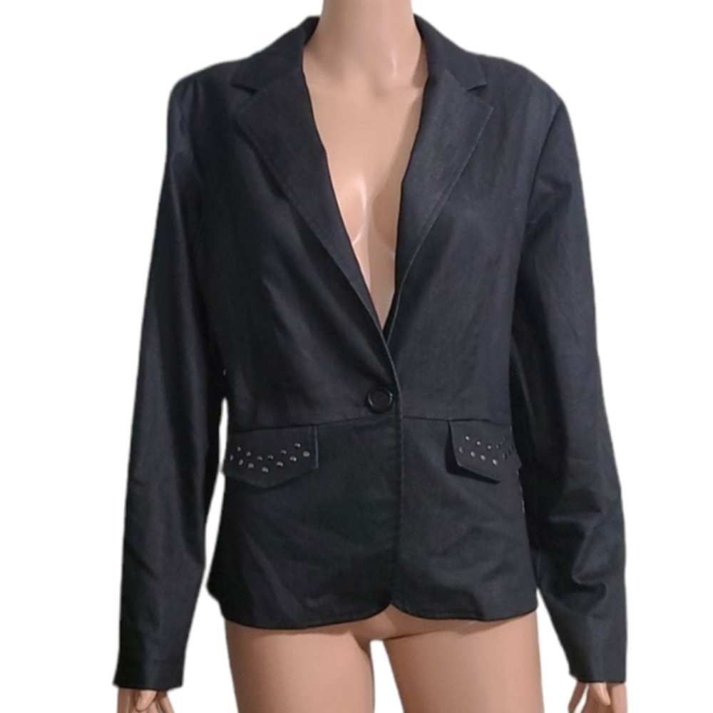 EXACT CHANGE BLACK COTTON JACKET SOFT LIGHT‎ MATERIAL SIZE 12
